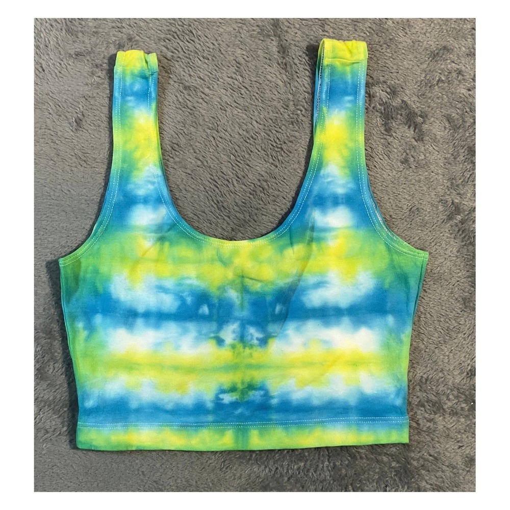 American Apparel XS Tie-Dye Cropped Tank Top Multicolor